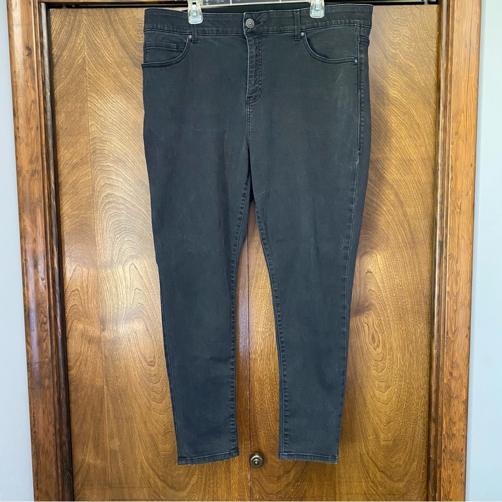 Lularoe Size 40 Black Denim Skinny Jeans Stretch Cotton Blend Women’s Plus